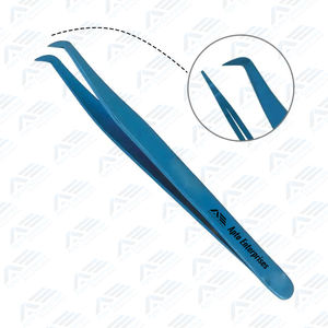 Pinzas para pestañas Pinzas de punta de fibra de etiqueta privada Extensión de pestañas de color de 90 grados Instrumentos de cuidado de belleza Herramientas de belleza - Product Image 5