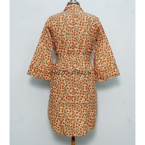 เสื้อเชิ้ตผ้าฝ้ายแท้ 100% พิมพ์ลายดอกไม้สไตล์โบโฮลำลอง ทรงตรง แขน 3/4 ระบายอากาศได้ดี ติดกระดุม สำหรับเด็กผู้หญิงและผู้หญิง - Product Image 6