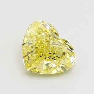 Diamant de laboratoire cultivé en vrac, 1,50 CT, jaune intense fantaisie, taille cœur, clarté VS2, CVD modifié, taille brillant, polissage excellent, certifié - Product Image 1