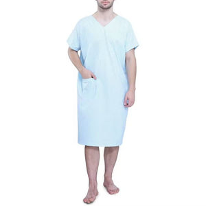 Uniformes Médicos de Algodón Tejido Unisex de Alta Calidad, Bata de Paciente Lavable, Ropa de Hospital Reutilizable con Estampado, Detección de Agujas - Product Image 1