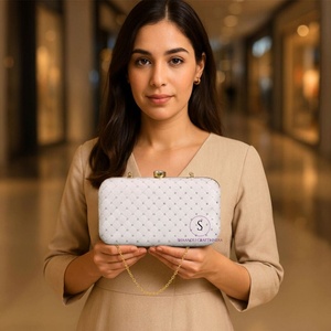 Elegant Indian Handmade Women's Embroidered Sequins Design Clutch Purse Evening Clutch <b>Bag</b> with Detachable Chain Strap for women - Product Image 3