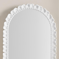 Miroir mural décoratif moderne personnalisé en bois d'ingénierie sculpté, motif floral torsadé, pour salon