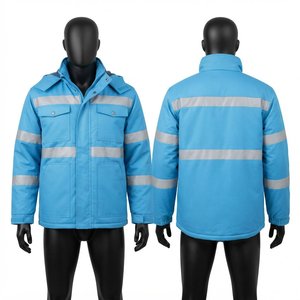 Men'<b>s</b> High Visibility Reflective <b>Waterproof</b> Breathable <b>Puffer</b> <b>Jacket</b> Windproof Summer Running Hooded Zipper Closure Canvas - Product Image 1
