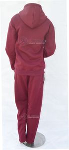 Ensemble jogging et sweat à capuche pour femme, couleur bordeaux, en molleton épais 100% coton respirant, couleur personnalisable OEM, vêtements en gros - Product Image 4