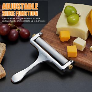 Cortador de Queso Manual de Acero Inoxidable con Grosor Ajustable, para Queso Cheddar y Gruyere, con 3 Alambres Adicionales, Herramientas para Queso - Product Image 6