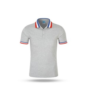 Camiseta de Manga Corta para Hombre, 100% Algodón, Color Gris Sólido, Informal, Tejida, Transpirable, Antiarrugas, con Bolsillo, Corte Regular, Rojo, Blanco, Azul - Product Image 1
