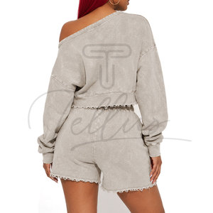 2024 Hot Sale Custom logo Sportswear Short Sweat Suit Women 2 Piece Shorts <b>Sets</b> for Women Jogger Jumper Women <b>Sets</b> - Product Image 2
