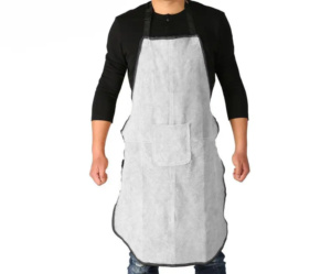 Golden Brown Leather Welder <b>Apron</b> Heavy Duty <b>Work</b> Industrial Use Fire Resistant Sleeveless Breathable Safety <b>Apron</b> for Welding - Product Image 2