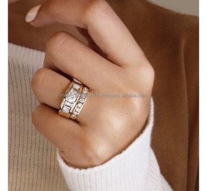 เพชร IGI Lab Grown ทรงวินเทจ ทอง 14k สีเหลือง ตัวเรือนแบบแฮนด์เมด สำหรับงานแต่งงาน/งานหมั้น  งานเลี้ยง  สำหรับทั้งชายและหญิง ทองคำขาวคุณภาพสูง สำหรับวันครบรอบ - Product Image 3