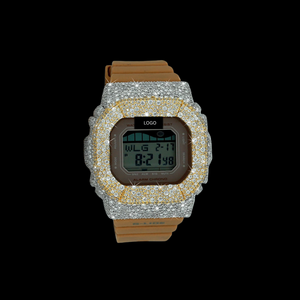 Reloj de Plata de Lujo con Incrustaciones de Diamantes de Moissanita VVS y Cuarzo, con Correa de Goma de Acabado Premium, para Regalo de Boda o Compromiso, Unisex - Product Image 1