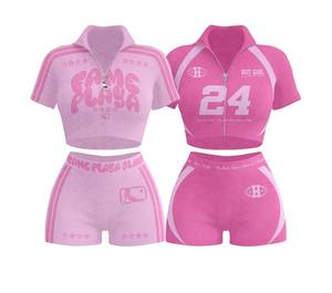 Conjuntos de Ropa para Mujer TAHAD 2026 con Logotipo Personalizado, Conjunto de Pantalones Cortos Plegables, Diadema, Camisetas de Algodón de Alta Calidad, Conjuntos de 2 Piezas para Descansar - Product Image 6