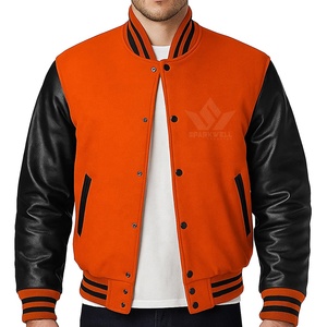 Blouson universitaire slim personnalisé unisexe en 100 % laine, séchage rapide, respirant, couleur unie, col en V, boutonnage frontal, transfert thermique - Product Image 6