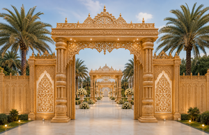 Mandap Haveli para Bodas Indias con Tres Pilares de Madera, Majestuoso Mandap Real de Tres Pilares, Mandap de Lujo Tallado a Mano en Madera, Reino Unido - Product Image 5