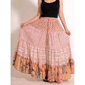 Indian Cotton <b>Patchwork</b> Printed Maxi <b>Skirt</b> Handmade Boho Hippie Long <b>Skirt</b> Comfortable Summer Wear - Product Image 1