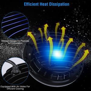 Faro LED Rotondo da 7 Pollici 40W 3800LM con Abbaglianti, Anabbaglianti, DRL e Indicatore di Direzione per Jeep, Honda, Moto Yamaha, e Auto (compatibile con fari Halo) - Product Image 3