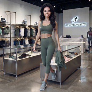 REXFITSPORTS 2026 – Nouveau débardeur de sport côtelé sans couture pour femme avec logo personnalisé, idéal pour la gym, le yoga, l'entraînement et le fitness – Marque privée - Product Image 6