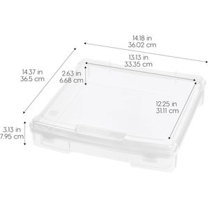 Set di 6 Contenitori Portatili in Plastica Spessa 30x30 cm per Carta da Scrapbooking; Scatole e Contenitori Durevoli e Pratici per l'Organizzazione - Product Image 2