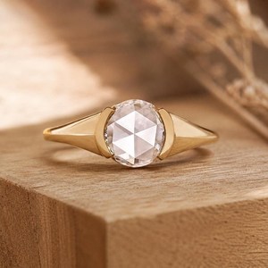 Wholesale DEF Color VSVVS Clarity Round Rose Cut Lab Grown Diamond 10K 14K 18K Solid Gold IGI Certified Solitaire <b>Ring</b> <b>Fine</b> <b>Ring</b> - Product Image 1
