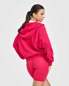 Conjunto de Sudadera con Capucha para Mujer, Color Sólido, Tejido de Algodón y Elastano, Manga Larga con Cremalleras, Transpirable, Corte Regular, Ropa de Primavera - Product Image 2