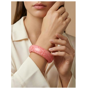 Bracelet en résine époxy de haute qualité, fait main, design personnalisé, forme de fleurs réelles, pierre diamant, FAIZA CRAFT FC-7169 - Product Image 1