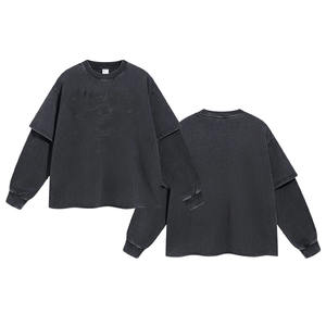 Vente en gros de t-shirts longs pour hommes, mode masculine |   Design streetwear minimaliste |   Personnalisation de la marque - Product Image 4