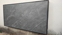 Revêtement mural en pierre mince en ardoise noire brossée, anti-acide, contemporain, décoratif pour les maisons, les bureaux et les projets intérieurs