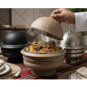 Metal Insulated Hotpot High Quality Dinnerware Designer Casserole Round Shape Decorative Metal Food <b>Warmer</b> - Product Image 1