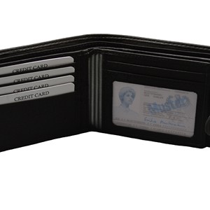 Cartera Delgada de Cuero Genuino Negro para Hombre, Minimalista, Corta, para Uso Diario - Product Image 2