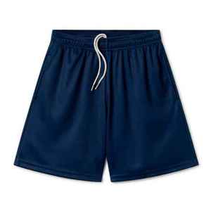 Shorts Bermuda Homme Bleu Marine Uni à Cordon de Serrage Taille Haute Vintage Séchage Rapide Écologique Respirant Décontracté Sportif 100% Coton - Product Image 1