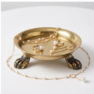 High Quality Modern Brass Clawfoot Pedestal Dish Jewelry Organizer <b>Tray</b> Multipurpose <b>Candle</b> Holder Trinket 12cm Decorative - Product Image 1