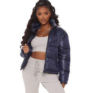 Veste matelassée pour femme, nouvelle arrivée, veste d'hiver chaude, veste à bulles respirante, design tricoté, fermeture éclair - Product Image 1