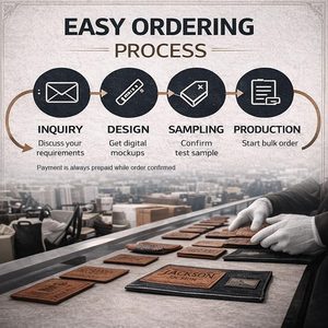 Wholesale Custom Logo Embossed Leather Patches for Denim Jeans Bulk OEM Branding with Personalized Name & Brand Labels - Product Image 4