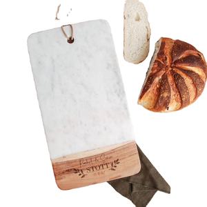 Bloc à découper rectangulaire Planche à découper en bois et marbre antique La plus durable pour les fruits et légumes Utilisation de coupe - Product Image 1