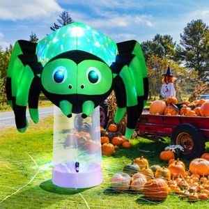 Ragno Gonfiabile di Halloween di 1,8 Metri con Luce Rotante a 3 Colori, Decorazione per Esterni e Giardino - Product Image 6