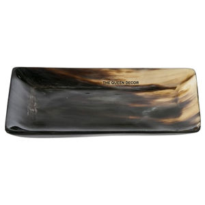 Plateau carré fait main au design élégant, idéal pour servir les aliments, plateau de service en corne bleue de haute qualité - Product Image 3