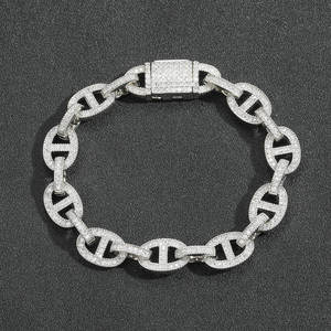 Bracelet Hip Hop Bling de Qualité Export, Diamants Moissanite VVS1, Plaqué Or, Maillons Cubains, Disponible au Prix d'Usine - Product Image 6