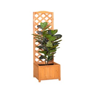 Wooden Raised Garden Bed for Outdoor Garden with Grill <b>Planter</b> Box Trellis for <b>Vegetables</b> and Flowers Balcony made in Vietnam - Product Image 1