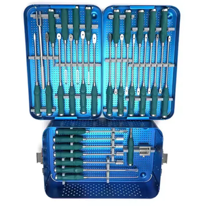 Spine Bone Surgery Instrument Set Orthopedic Stainless Steel Lumbar Titanium Cage Spinal Surgical <b>Kit</b> with Aluminum Case Tools - Product Image 1