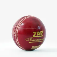 Balle de cricket en cuir ZAP Tournament, qualité supérieure, finition cirée unique, cousue à la main, durable, 5 1/2 oz, couleur et taille personnalisées, Inde