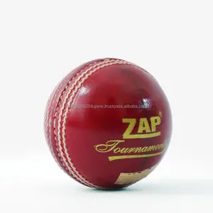 Balle de cuir de cricket de tournoi ZAP de qualité finie à la cire unique à vendre du fabricant indien au meilleur prix - Product Image 1