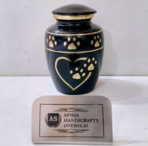 Hermosas Urnas Funerarias Europeas de Color Marrón Dorado con Forma de Huella de Mascota y Corazón, Ecológicas y Duraderas, para Cenizas de Cremación, de Metal - Product Image 4