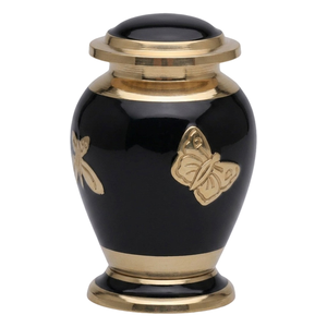 Urnas funerarias de latón con diseño de mariposas, acabado en color amarillo dorado, urna metálica conmemorativa para cenizas. - Product Image 3