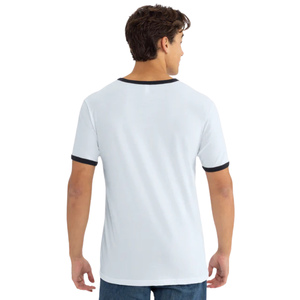T-shirt décontracté pour homme en coton, col rond contrastant, manches courtes, doux et respirant, idéal pour le streetwear et la mode - Product Image 2