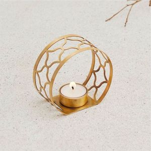 Modern Gold Geometric Metal <b>Tealight</b> Candle Holder Nordic Iron Votive Candelabra for Wedding Centerpiece Home Table Decor Stand - Product Image 3