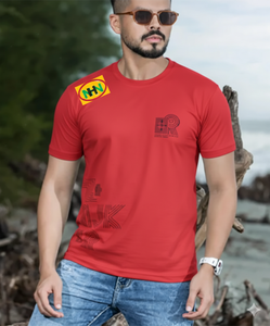 T-shirts en coton tricoté de couleur unie, imprimés numériquement, anti-rétrécissement, séchage rapide, coupe classique, décontractés pour hommes, manches courtes, col rond, logo au dos - Product Image 6