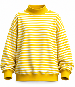 Women's Custom Mock Neck Cotton Sweatshirt, Soft Lightweight Pullover with Breathable Quick-Dry Fabric for Autumn and Winter - Product Image 5