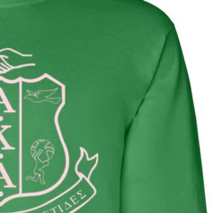 Sudadera Verde de Manga Larga para Invierno, Cuello Redondo, Logotipo Frontal, Ropa Deportiva Casual para Mujer, Puños Acanalados, Moda Diaria - Product Image 5