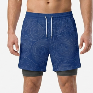 Shorts de Baño para Hombre con Estampado Floral Tropical, Secado Rápido, Cordón Ajustable, Casuales, Cintura Media, 100% Poliéster - Product Image 4