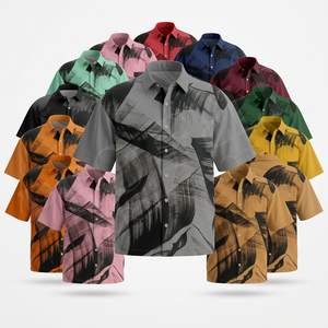 Nouvelle Chemise Décontractée à Manches Courtes Imprimé Abstrait Qualité Premium 2026 – Boutonnée, Tendance Estivale, Respirante, Style Urbain - Product Image 1