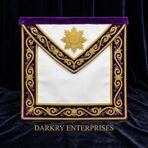 Tablier maçonnique personnalisé brodé en argent massif, avec compas carré et lettre G, bordure rouge et argentée, fait main, pour Maître Maçon, Régalia de Loge - Product Image 3